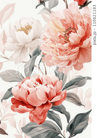 Abstract floral art background template botanical watercolor, Vector floral illustrations of buds, leaves, pastel tones,frame, seamless pattern, peony for wedding invitation, greeting card or poster Abstract floral art background template botanical watercolor, Vector floral illustrations of buds, leaves, pastel tones,frame, seamless pattern, peony for wedding invitation, greeting card or poster 110821183