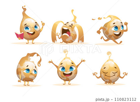 Oil drops mascot cartoon funny liquid character of yellow golden oil Oil drops mascot cartoon funny liquid character of yellow golden oil 110823112