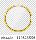 Golden circular metal frame - vector 110823556