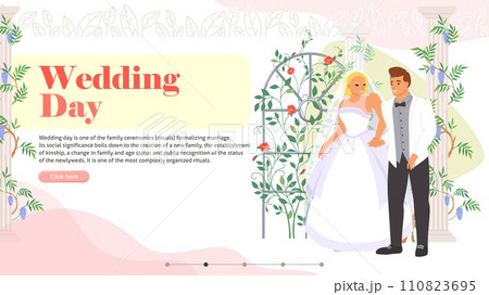 Wedding day landing page design template for bridal online service Wedding day landing page design template for bridal online service 110823695