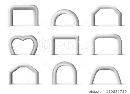 Inflatable arch tube entrance gates mockup 3d vector illustration 110823739