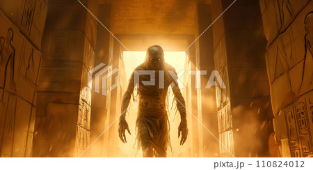 Egyptian mummy in ancient egypt pyramid 110824012