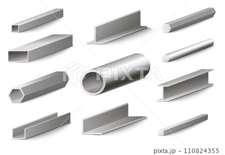 Different metal profiles construction materials isolated set 110824355