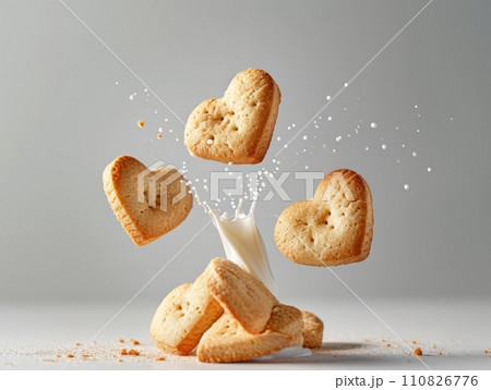 AI-generated content. Tasty Yummy Homemade Sweet Cookies. Chocolate and Raspberry Heart Shape Pastry Dessert. Food Photo Background. Valentine's Day Composition. 110826776
