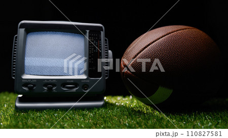 static television background with football ball 110827581