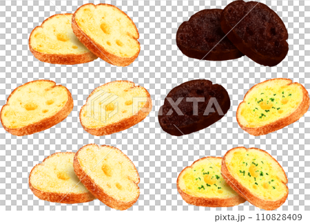 Rusk 4 types Plain Sugar Stained Chocolate Garlic 110828409