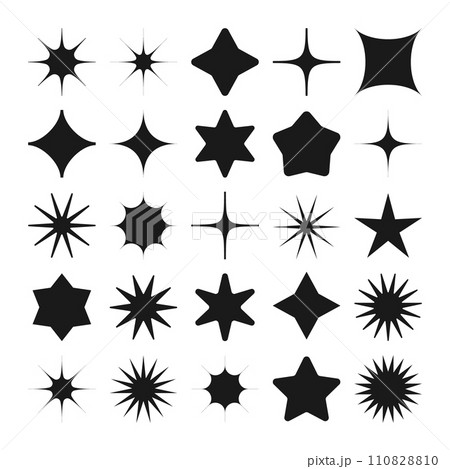 Brutalist geometric shapes, symbols. Simple primitive elements and forms. Bauhaus retro design, trendy contemporary minimalist style. Vector illustration 110828810