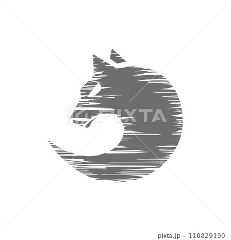 Sketch circle wolf face emblem template for business design concept Sketch circle wolf face emblem template for business design concept 110829190