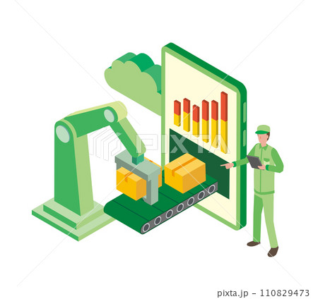 物流DXのイメージイラスト 物流DXのイメージイラスト 110829473