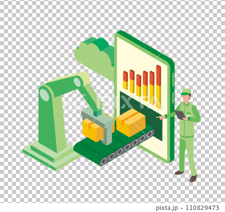 物流DXのイメージイラスト 物流DXのイメージイラスト 110829473