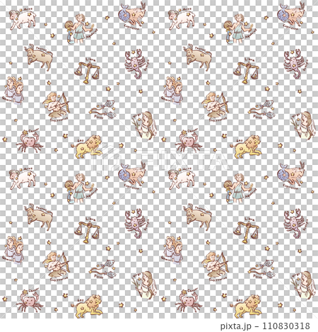 12 constellations background material white background 110830318