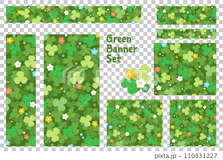 Banner set_clover and flowers 110831227