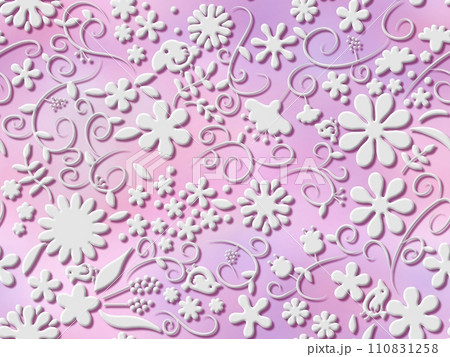 花と鳥のシームレスパターン　A-2 110831258