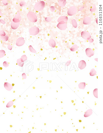 桜の花びら、花吹雪の背景イラスト 桜の花びら、花吹雪の背景イラスト 110831304