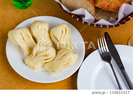 National dish of Georgian cuisine Khinkali 110831527