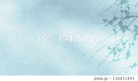 早春をイメージした和紙アート、梅花木のシルエット 110831845