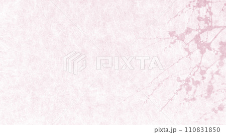 早春をイメージした和紙アート、梅花木のシルエット 110831850