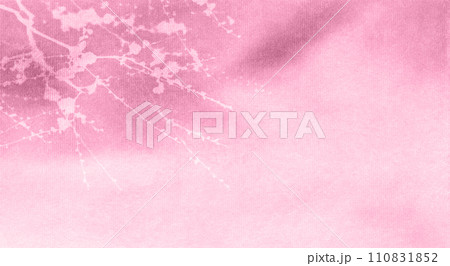 早春をイメージした和紙アート、梅花木のシルエット 110831852