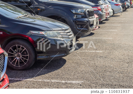 Cars parked in the outdoor parking lot Cars parked in the outdoor parking lot 110831937