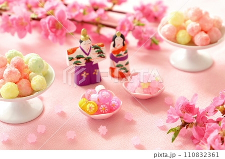 ひなまつり　雛菓子　組み飴　金平糖　ひなあられ 110832361
