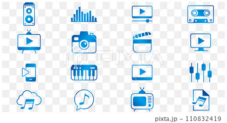 Content line icons editable set vector. Music 110832419