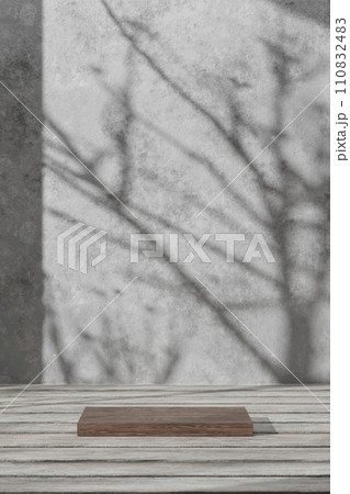 A background rich in shading that you can use in your designs. Textured walls and podium with sunlight shining through. A background rich in shading that you can use in your designs. Textured walls and podium with sunlight shining through. 110832483
