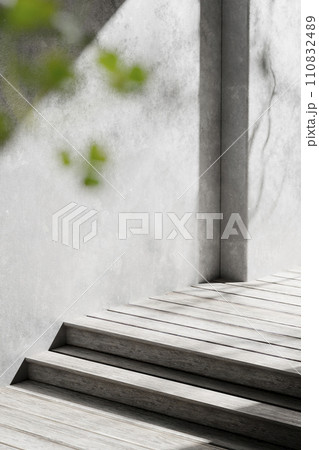 A background rich in shading that you can use in your designs. Textured walls and podium with sunlight shining through. A background rich in shading that you can use in your designs. Textured walls and podium with sunlight shining through. 110832489