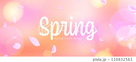 桜の花びらが舞う、春の背景イメージ 110832561