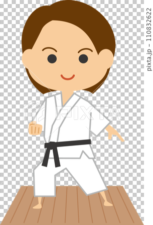 Image illustration of a woman doing karate 110832622