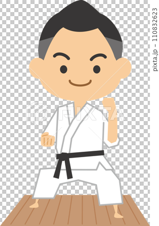 空手をする男性のイメージイラスト 110832623