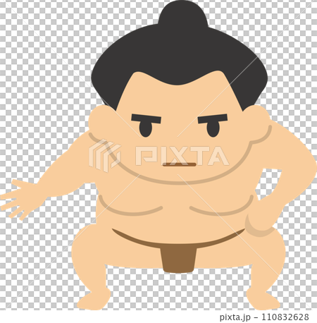 四足相撲選手的圖像插圖 四足相撲選手的圖像插圖 110832628