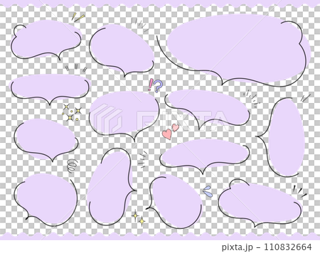 Handwritten cloud speech bubble frame set 2 Handwritten cloud speech bubble frame set 2 110832664
