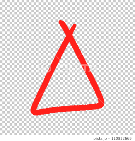 Rough handwritten red triangle mark - simple triangle design material Rough handwritten red triangle mark - simple triangle design material 110832669