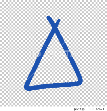 Rough handwritten blue triangle mark - simple triangle design material Rough handwritten blue triangle mark - simple triangle design material 110832671