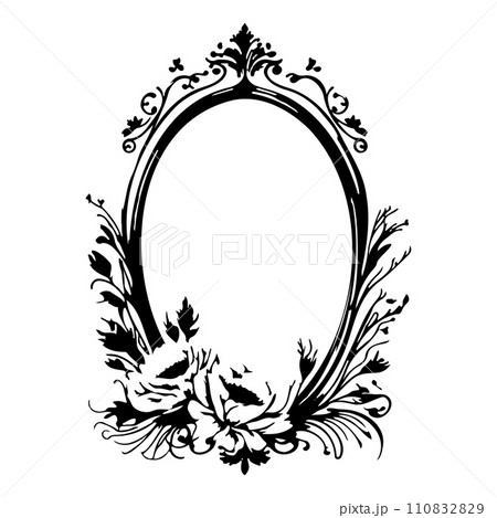 wedding frame ornament vintage illustration sketch hand draw black 110832829