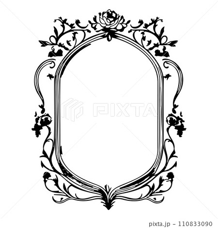 wedding frame ornament vintage illustration sketch hand draw black 110833090