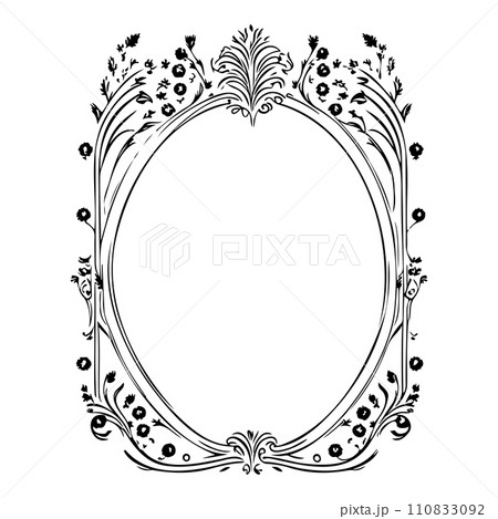 wedding frame ornament vintage illustration sketch hand draw black 110833092