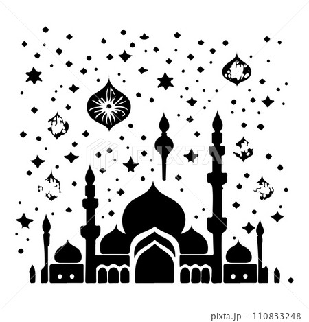 Minaret poster mosque illustration sketch hand draw  110833248