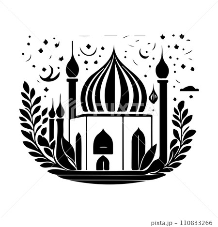 Minaret poster mosque illustration sketch hand draw  110833266