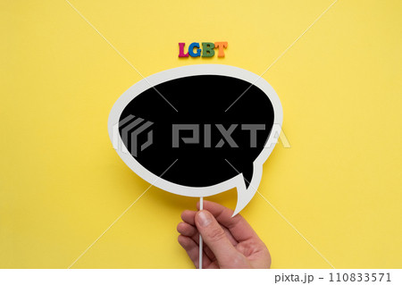 lgbt word from multicolored letters. copy space. 110833571