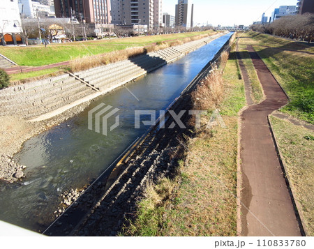 水戸市を流れる「桜川」 水戸市を流れる「桜川」 110833780