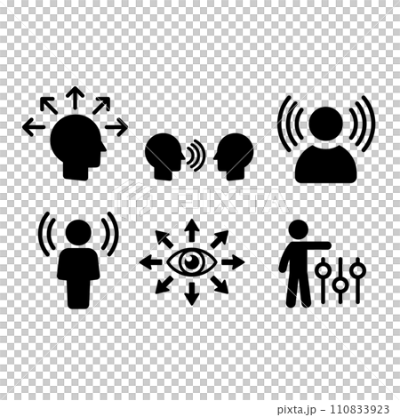 Perceptual pictogram icon set 110833923
