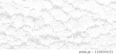 Grunge noise texture. Dirty grain background. Dotted halftone gradient overlay. Sand dusty distressed wallpaper. Vector grungy grit pattern. Black white random dot texture for poster, banner, print. Grunge noise texture. Dirty grain background. Dotted halftone gradient overlay. Sand dusty distressed wallpaper. Vector grungy grit pattern. Black white random dot texture for poster, banner, print. 110834231
