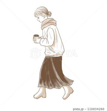 コーヒーを飲む女性 110834260
