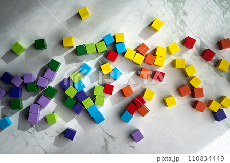 ウッドブロックのイメージフォト ウッドブロックのイメージフォト 110834449