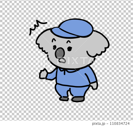 A koala character wearing surprising work clothes (facing left) 110834724