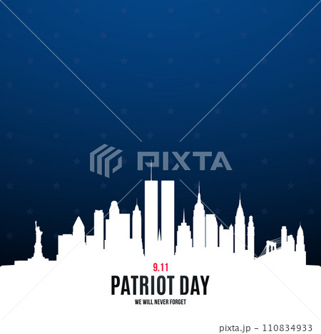 Patriot Day poster with New York skyline. 110834933