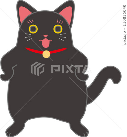 招き猫_黒まねき猫_仁王立ち_えっへん 110835040