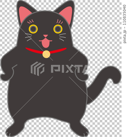 招き猫_黒まねき猫_仁王立ち_えっへん 110835040