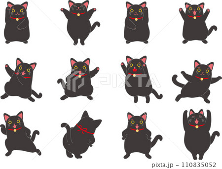 招き猫_黒まねき猫_セット 110835052